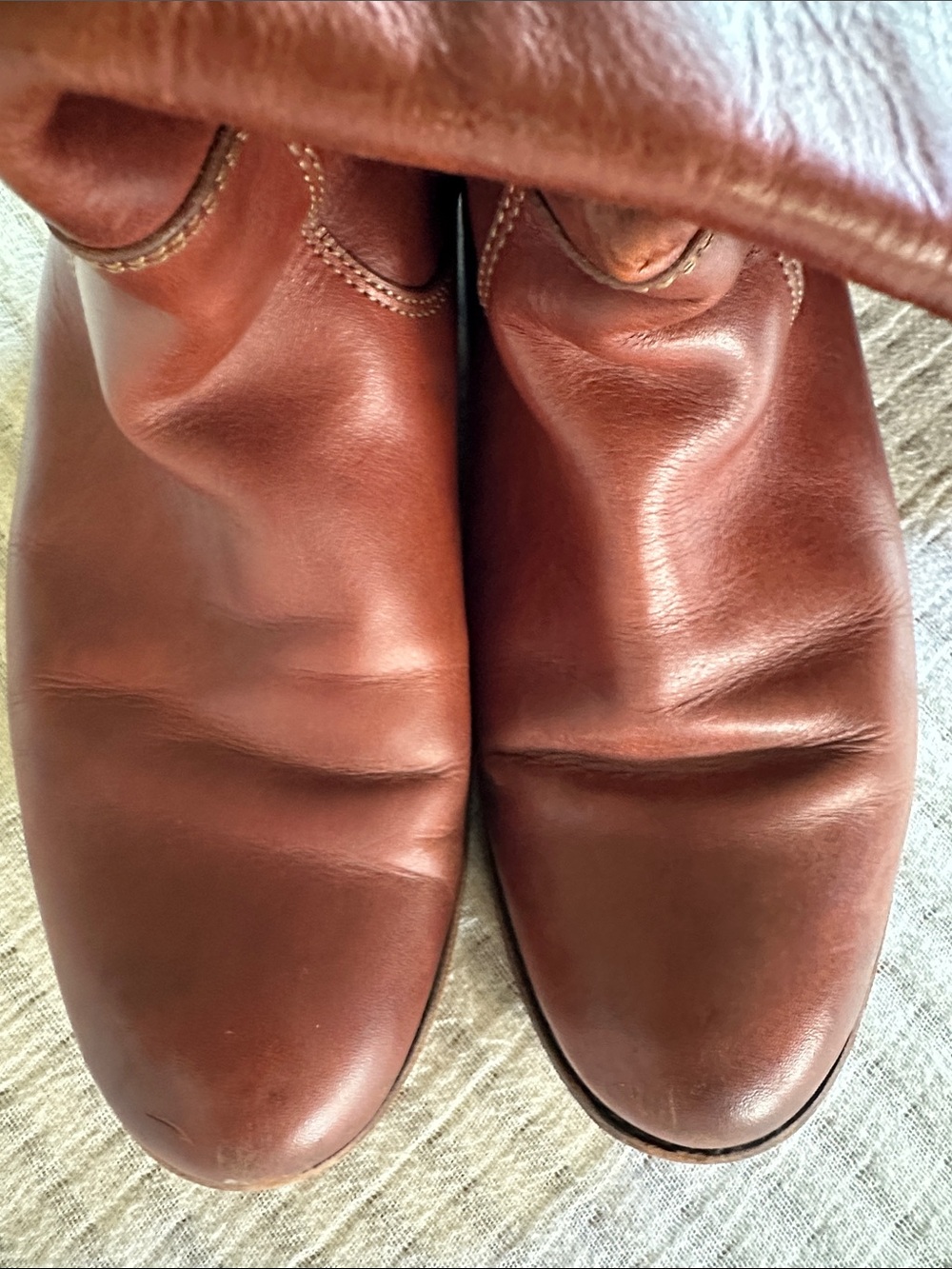 Frye “Melissa” Brown Leather Knee-High Riding Boots - Women - Picture 10 of 11